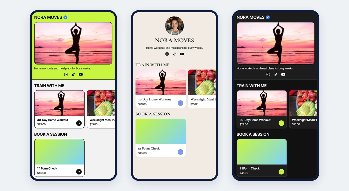 Three Snipfeed stores in different styles